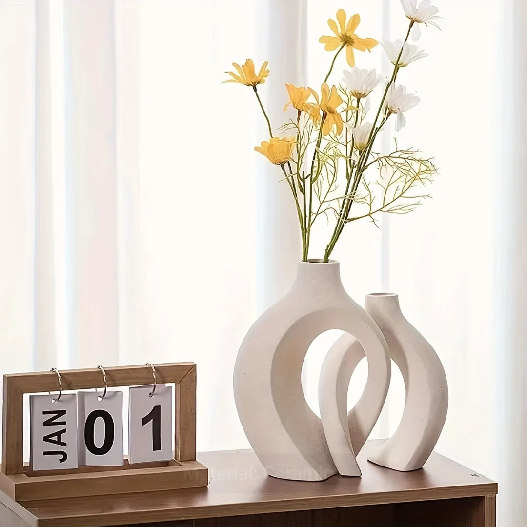 Scandi Boho Ceramic Vase Set